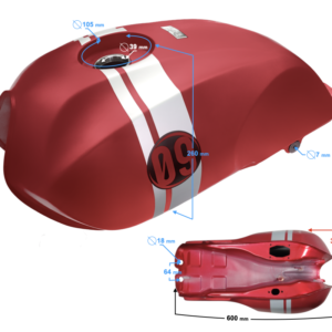 Zbiornik paliwa bordowy wersja 2 Cafe Racer 50