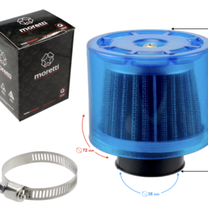 Filtr powietrza stożkowy niebieski, średnica 38mm