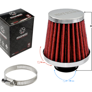 Filtr powietrza stożkowy srebrny, średnica 38 mm