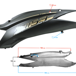 Obudowa tylna lewa czarno-złota Falcon 50 Falcon 125 2 E5