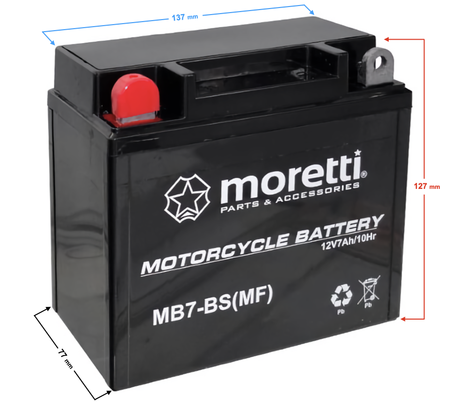 Akumulator Moretti 12V AGM (Gel) MB7-BS /12N7-3A