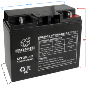 Akumulator Moretti (Gel) OT 12V/20 AH do kosiarki
