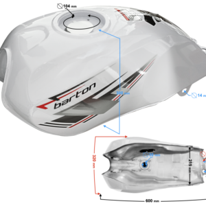 Zbiornik paliwa biały do motoroweru Fighter 2 / Euro 5