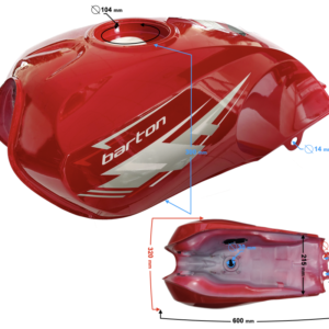 Zbiornik paliwa czerwony do motoroweru Fighter 2 / Euro 5