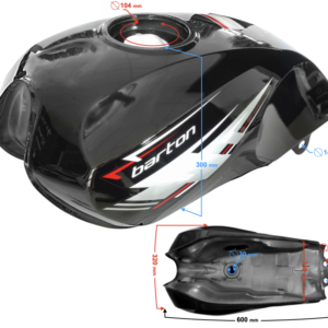 Zbiornik paliwa czarny do motoroweru Fighter 2 / Euro 5