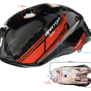 Zbiornik paliwa czarno-czerwony do motoroweru Sprint RS 2 / Euro 5