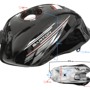 Zbiornik paliwa czarny do motoroweru Sprint 2 / Euro 5