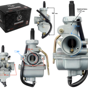 Gaźnik Moretti PZ22, 125cc 4T, p.17mm, ssanie na dźwignię