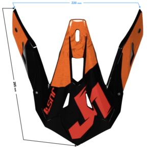 Daszek Kasku PEAK J39 POSEIDON FLUO ORANGE RED BLACK