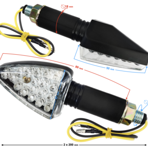 Kierunkowskazy uniwersalne MRT-007, ledowe (13+2 diod)  czarne, (E- mark)