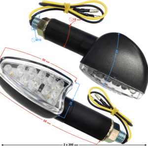 Kierunkowskazy uniwersalne MRT-001, ledowe (15 diod)  czarne, (E- mark)