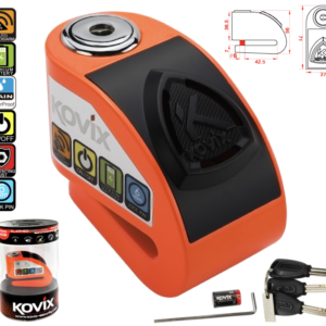 Blokada tarczy hamulcowej z alarmem KOVIX KD6 pomarańczowa