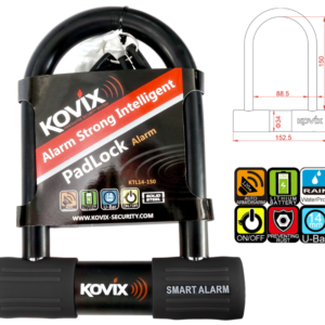 Kłódka U-Lock z alarmem KOVIX KTL14-150 czarna
