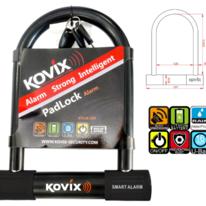 Kłódka U-Lock z alarmem KOVIX KTL16-210 czarna