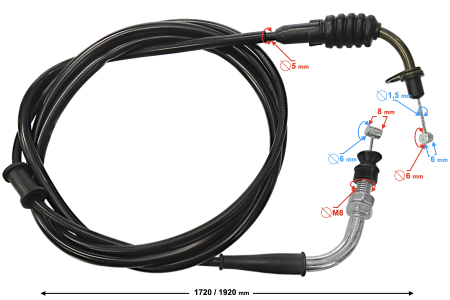 (HURT) Linka gazu do skutera B-Max