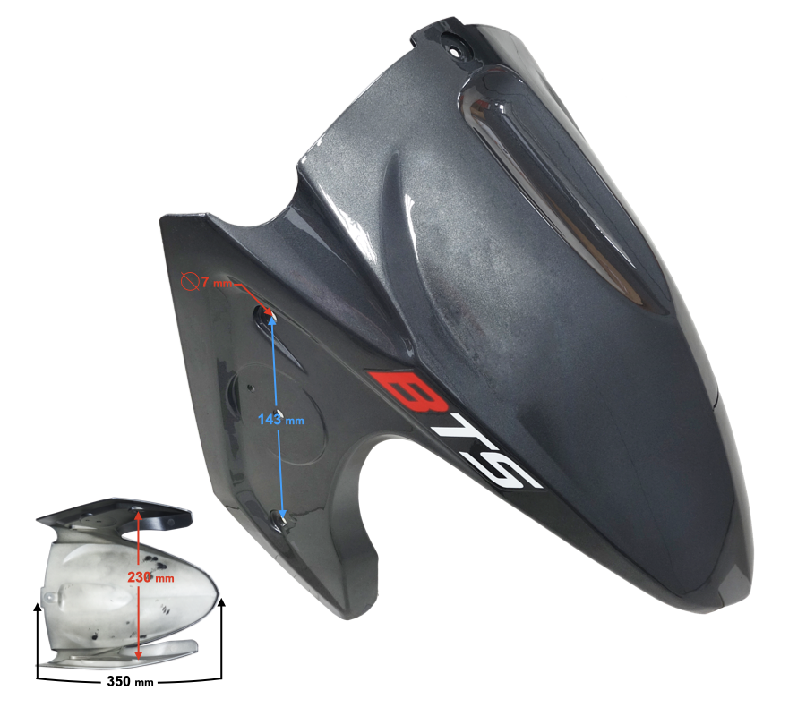 Obudowa - błotnik przedni grafitowy Falcon 50 Falcon 125 2