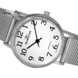 Zegarek Rubicon damski na bransolecie RNBD90 srebrny/biała porcelana