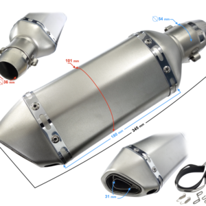 TŁUMIK TUNNINGOWY UNIWERSALNY STAL013, 300 mm  (kolor: tytanowy)