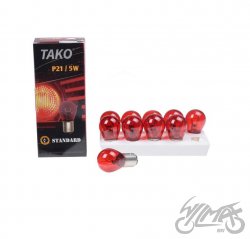 ŻARÓWKA 12V 21/5W BAY15D CZERWONA OPK 10 SZT