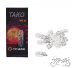 ŻARÓWKA 12V 3W W3W OPK 10 SZT BEZ EEC TAKO