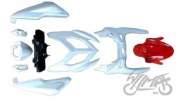 ZESTAW PLASTIKÓW BIAŁO CZERWONY DO YAMAHA AEROX