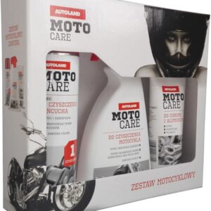 AUTOLAND MOTOCARE ZESTAW PREZENTOWY DLA MOTOCYKLISTY (DO CZYSZCZENIA ŁAŃCUCHA 500ML, DO CZYSZCZENIA MOTOCYKLA 500ML, DO CHROMU I ALUMINIUM 150ML) (4)