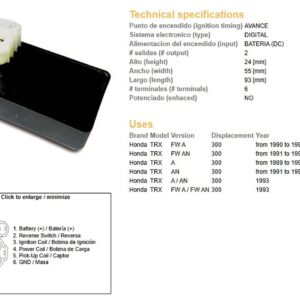 DZE MODUŁ ZAPŁONU CDI HONDA TRX 300 '89-'93 (30410-HC4-770;30410-HC5-971)