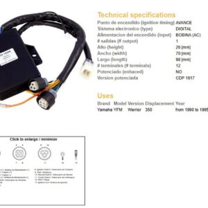 DZE MODUŁ ZAPŁONU CDI YAMAHA YFM 350 WARRIOR '90-'95 (3GD-85540-20-00) (VIC-14602)