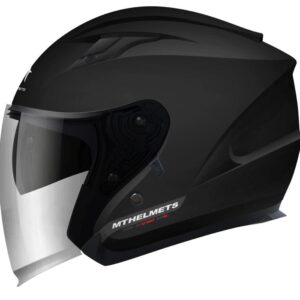 MT WYPRZEDAŻ KASK OTWARTY JET Z BLENDĄ AVENUE SOLID MATT BLACK KOLOR CZARNY MAT ROZMIAR XS