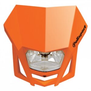 POLISPORT WYPRZEDAŻ LAMPA PRZEDNIA MODEL LMX (ŻARÓWKA HALOGENOWA) KOLOR POMARAŃCZOWY