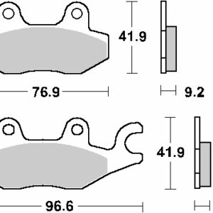 SBS KLOCKI HAMULCOWE KH197 STREET STANDART CERAMIC DAELIM SV 125 '11-'15, HONDA NS-1 75 '92-'00, KEEWAY PARTNER 100 '06-'10, KYMCO AGILITY 125/200 '14-'17, BW 125/150 '99-'06, DINK 125 '96-'09, DINK 200 '04-'12, GRAND DINK 150 '02-'11, PEOPLE 250 '03- KOL