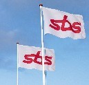 SBS MATERIAŁY PROMOCYJNE FLAGA BIAŁO/CZERWONA Z LOGIEM SBS MATERIAŁY PROMOCYJNE 150X200