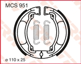 TRW ZF SZCZĘKI HAMULCOWE YAMAHA DT 50, DT 100, MX 100 (110X25MM) (Y504) (PROMOCJA)