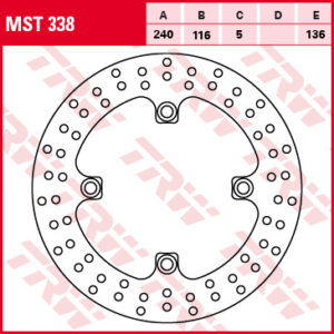 TRW ZF TARCZA HAMULCOWA TYŁ HONDA CBR 500 / CB 500 F / X 13-, CBF 500 04-08, CB / CBF / CBR 600 / HORNET 04-15, CB / CBR 650 14-18, CBF 1000 06-16