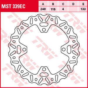TRW ZF TARCZA HAMULCOWA TYŁ KAWASAKI KX 125 / 250 03-08, KXF 250 03-14, KX 450 06-14