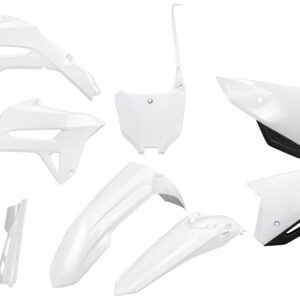 UFO KOMPLET PLASTIKÓW (FULL KIT) Z OSŁONAMI TELESKOPÓW (AMORTYZATORÓW) HONDA CRF 250R '22-'24, CRF 450R '21-'24 KOLOR BIAŁY