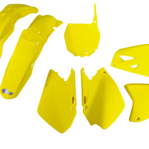 UFO KOMPLET PLASTIKÓW (FULL KIT) Z OSŁONAMI TELESKOPÓW (AMORTYZATORÓW) SUZUKI RM 125 / 250 '06-'24 KOLOR ŻÓŁTY