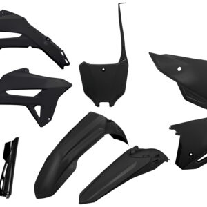 UFO KOMPLET PLASTIKÓW (FULL KIT) Z OSŁONAMI TELESKOPÓW (AMORTYZATORÓW) HONDA CRF 250R '22-'24, CRF 450R '21-'24 KOLOR CZARNY