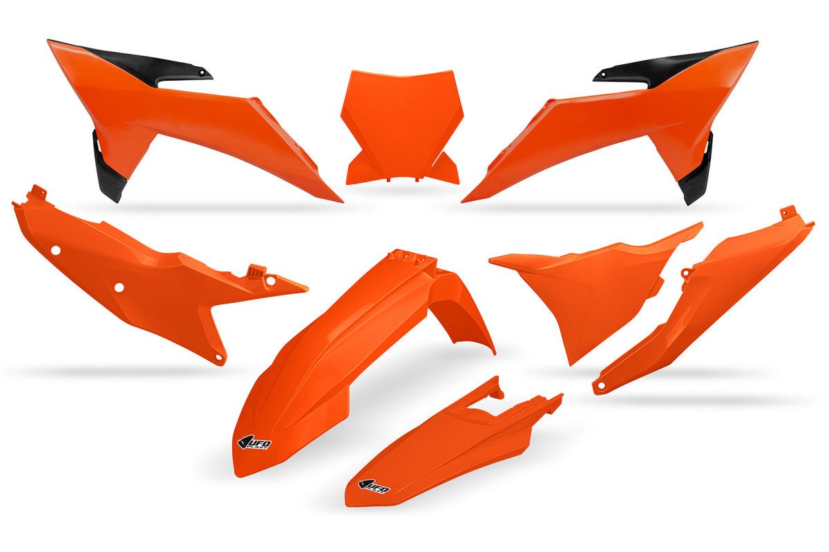 UFO KOMPLET PLASTIKÓW KTM SX 125 / 150 / 250 / 300 '25-'26, SXF (SX-F) 250 / 350 / 450 '25-'26 KOLOR OEM ( POMARAŃCZOWY )