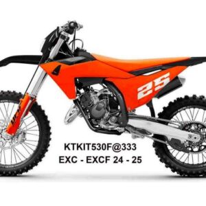 UFO 2025/11 KOMPLET PLASTIKÓW (FULL KIT) Z OSŁONAMI TELESKOPÓW (AMORTYZATORÓW) KTM EXC 150 / 250 / 300 TBI '24-'25, EXC-F 250 / 350 / 450 / 500 '24-'25 KOLOR CZARNY / POMARAŃCZOWY