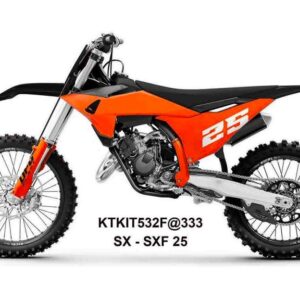 UFO 2025/11 KOMPLET PLASTIKÓW (FULL KIT) Z OSŁONAMI TELESKOPÓW (AMORTYZATORÓW) KTM SX 125 / 150 / 250 / 300 '25-'26, SXF (SX-F) 250 / 350 / 450 '25-'26 KOLOR POMARAŃCZOWY / CZARNY