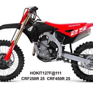 UFO 2025/11 KOMPLET PLASTIKÓW (FULL KIT) Z OSŁONAMI TELESKOPÓW (AMORTYZATORÓW) HONDA CRF 250 R / 450 R '25-'26 KOLOR CZERWONY / CZARNY