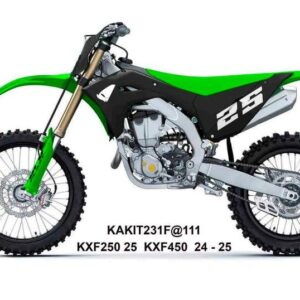 UFO 2025/11 KOMPLET PLASTIKÓW (FULL KIT) Z OSŁONAMI TELESKOPÓW (AMORTYZATORÓW) KAWASAKI KXF 250 '25, KXF 450'24-'26, KX 450X '24-'26 KOLORR CZARNY / ZIELONY
