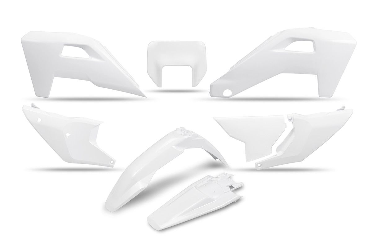 UFO 2025/11 KOMPLET PLASTIKÓW HUSQVARNA FE 250 / 350 / 450 / 501 '25-'26, TE 250 / 300 HERITAGE '25-'26 KOLOR BIAŁY