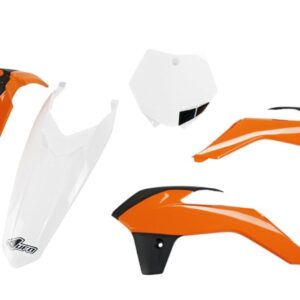 UFO 2025/11 KOMPLET PLASTIKÓW KTM SX 85 '13-'17 (KT04040127, KT04045047, KT04042999, KT04041047) KOLOR OEM POMARAŃCZOWY / BIAŁY / CZARNY