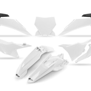 UFO 2025/11 KOMPLET PLASTIKÓW Z OSŁONĄ LAMPY KTM SX 85 '25-'26 KOLOR BIAŁY