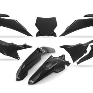 UFO 2025/11 KOMPLET PLASTIKÓW Z OSŁONĄ LAMPY KTM SX 85 '25-'26 KOLOR CZARNY