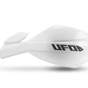 UFO 2026/01 OSŁONY RĄK (HANDBARY) MUGAN UNIWERSALNE KOMPLET Z MOCOWANIEM NA KIEROWNICĘ 22 I 28MM KOLOR BIAŁY