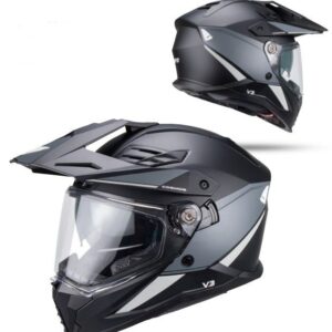 UFO 2026/01 KASK COSMOS OFFROAD / DUAL / TOURER / CROSSOVER Z SZYBĄ, DASZKIEM I BLENDĄ PRZECIWSŁONECZNĄ KOLOR CZARNY/SZARY ROZMIAR M ( ECE 22R06 ) - KOLEKCJA 2026