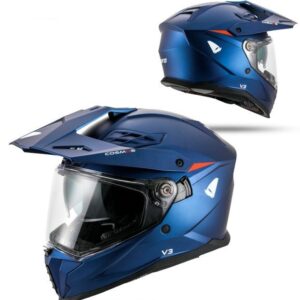 UFO 2026/01 KASK COSMOS OFFROAD / DUAL / TOURER / CROSSOVER Z SZYBĄ, DASZKIEM I BLENDĄ PRZECIWSŁONECZNĄ KOLOR NIEBIESKI/CZERWONY ROZMIAR S ( ECE 22R06 ) - KOLEKCJA 2026